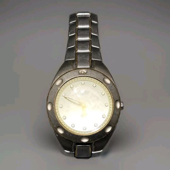 Fossil Blue AM-3350 Silver Tone Unisex Analog Watch-Untested - Picture 1 of 12